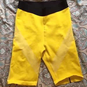 Fabletics Yellow Biker Shorts